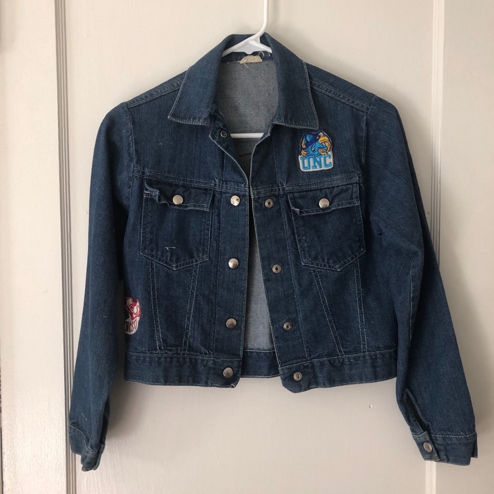 Vintage Kids Denim Jacket with NC & NASA Patches!